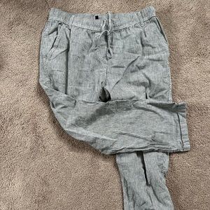 Cropped boyfriend fit pants